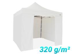 TENTE PLIANTE 4X4M ALU 45MM + Pack latéral 1 Porte / 3 Pleines