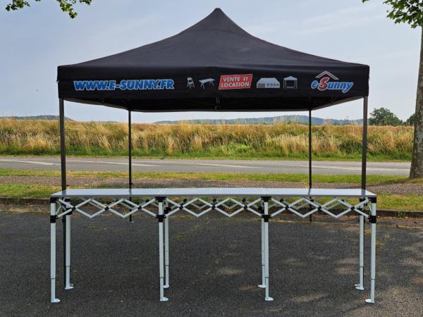 Table Comptoir Pliant Plateau Acier 2m X 40cm