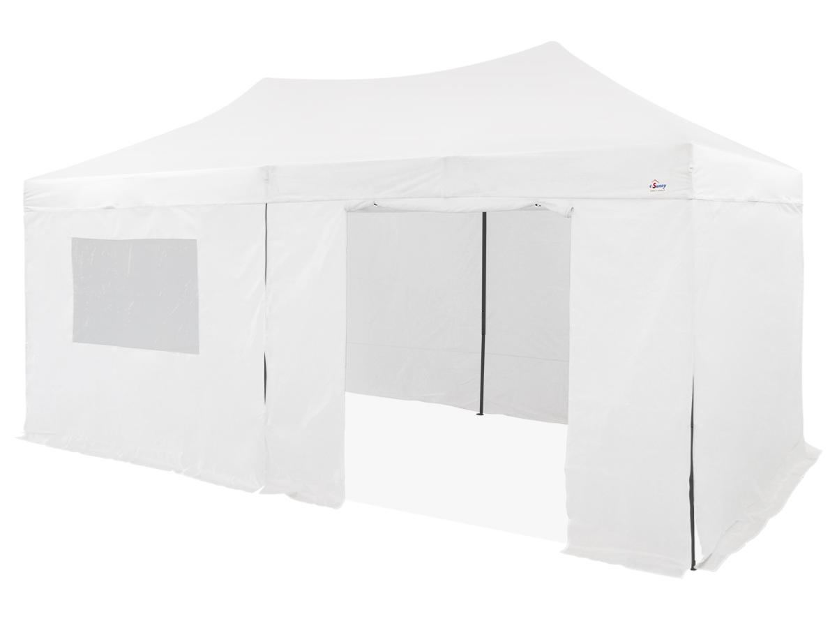 Barnum pliant 30mm - 3x6m + Pack bâches latérales Blanc