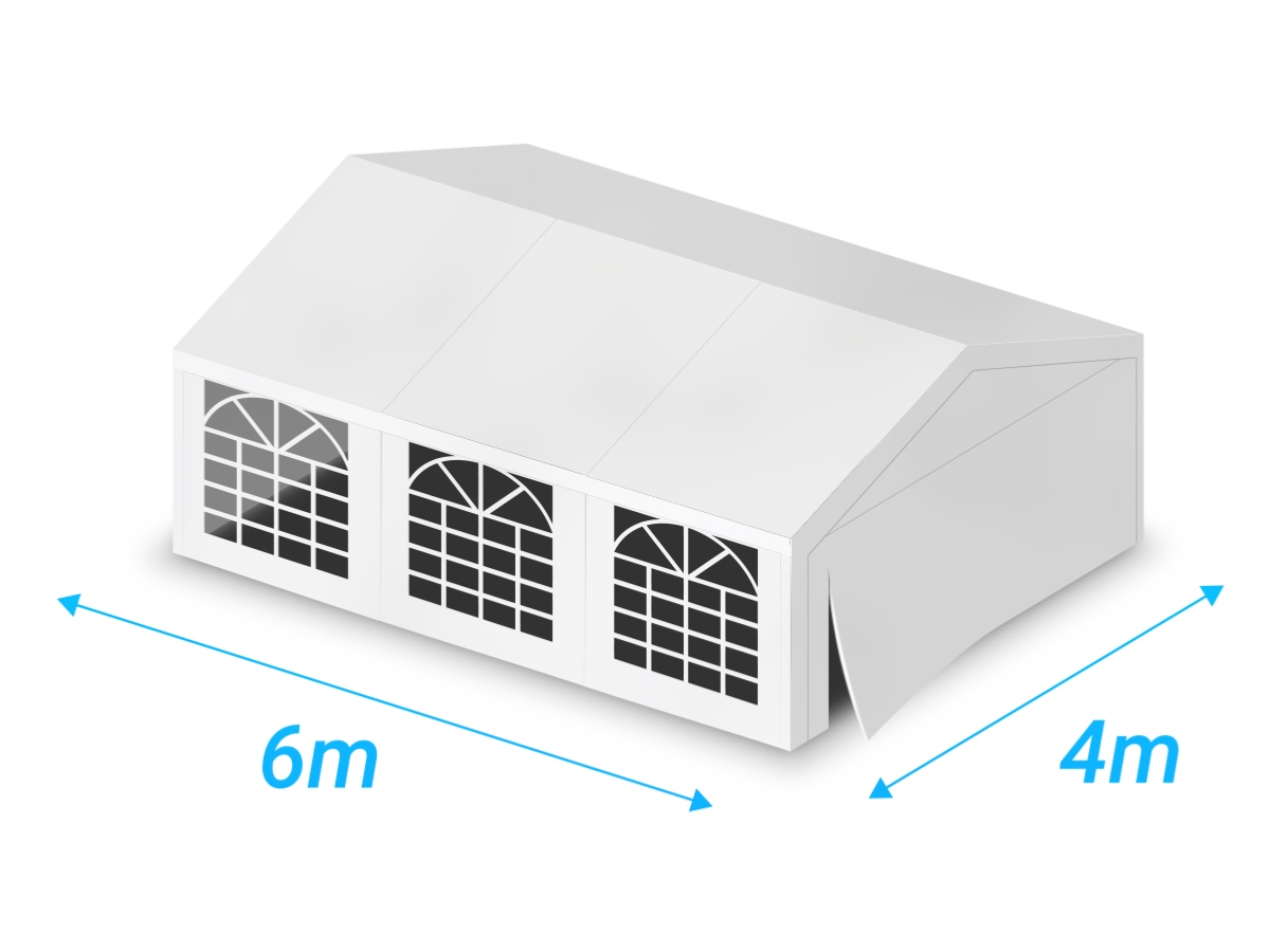 Tente de réception 4x6 PVC, blanc (7210)