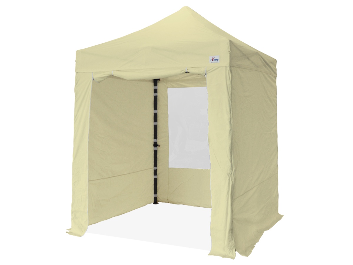 Tente pliante 2x2m Acier Semi Pro (Blanc) avec Fenêtres - REF 100F