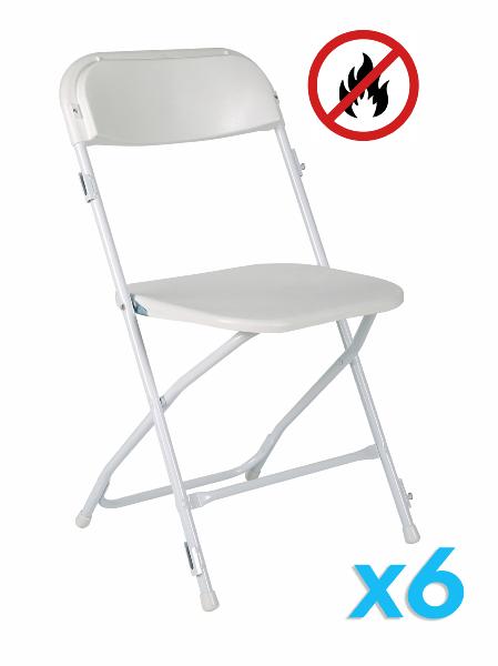 Chaise pliante blanche Harmonie M2 - lot de 6 pièces