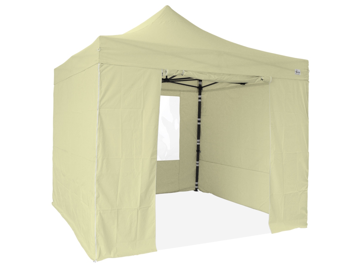 Barnum pliant Medium 3X3M Beige avec 4 murs - Tente Pliante 3x3m