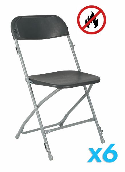 Chaise pliante grise Harmonie M2 - lot de 6 pièces