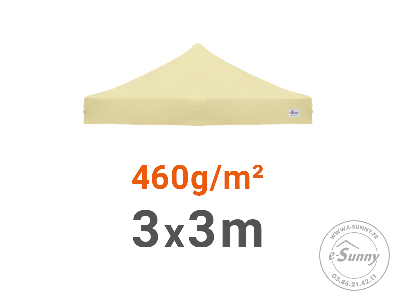 Bâche de toit 460g/m² rechange pour barnum pliant 3x3 Beige