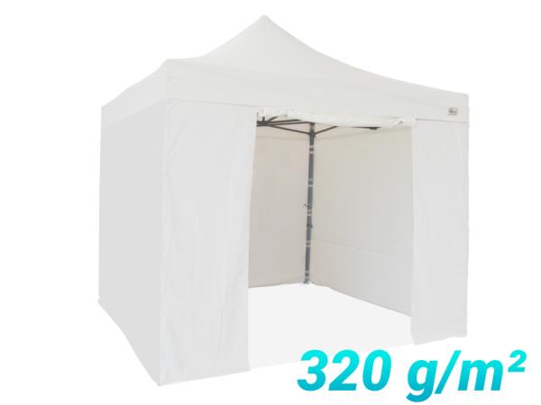 TENTE PLIANTE 4X4M ALU 45MM + Pack latéral 1 Porte / 3 Pleines