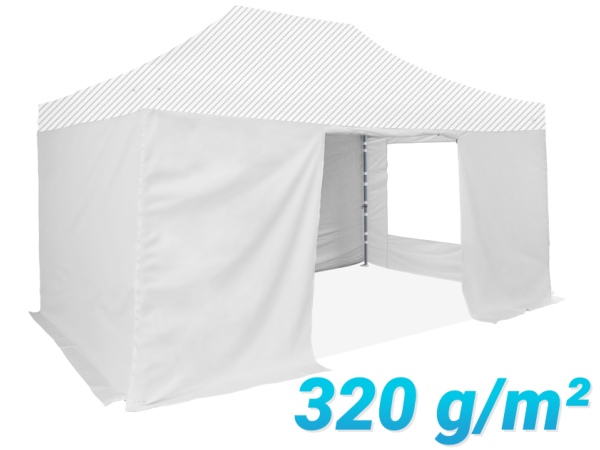 Pack Latéral 4 cotés 3x4.5m 320g/m² | 1 Porte/1 Fenêtre/2 Pleines 