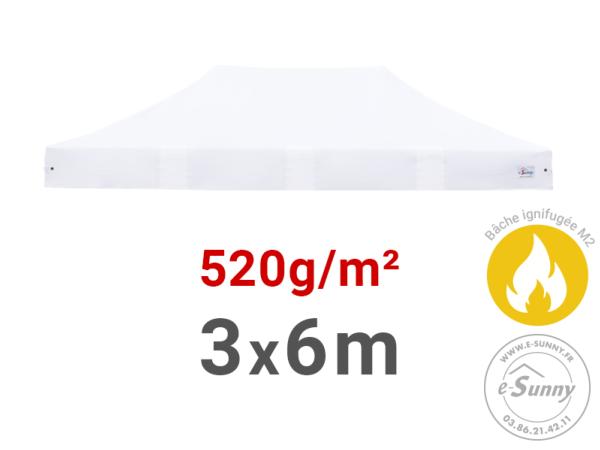 Bâche de toit 520g/m² rechange pour barnum pliant 3x6m - M2