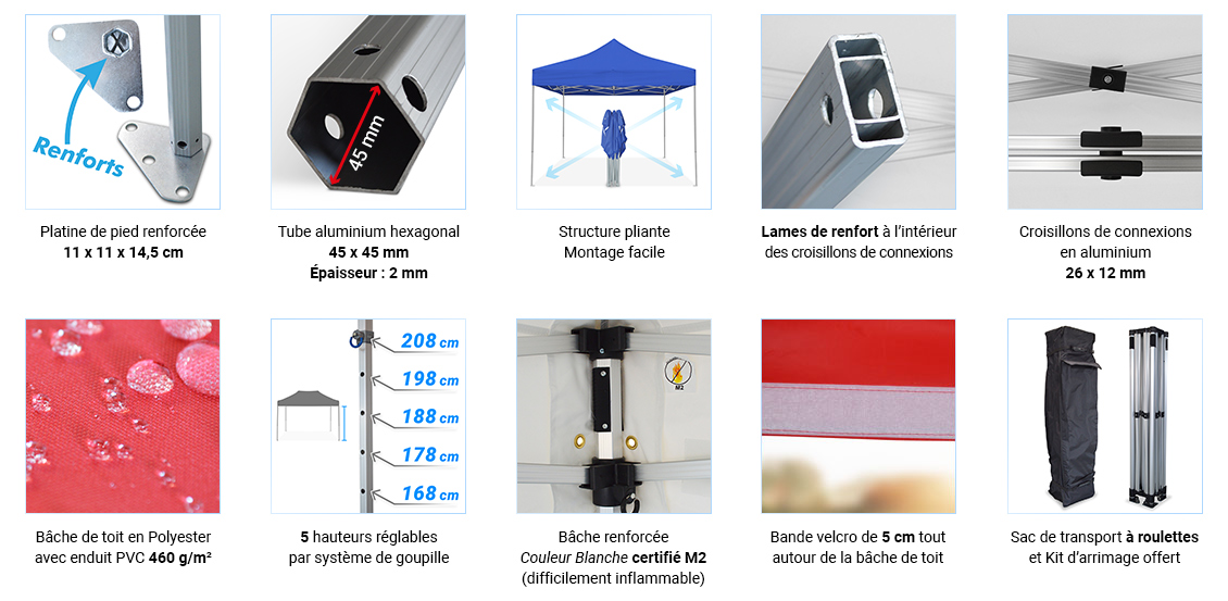 Barnum pliant Alu PRO+ 45mm 3x4,5