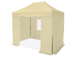 Barnum pliant 30mm - 2x3m + Pack bâches latérales BEIGE