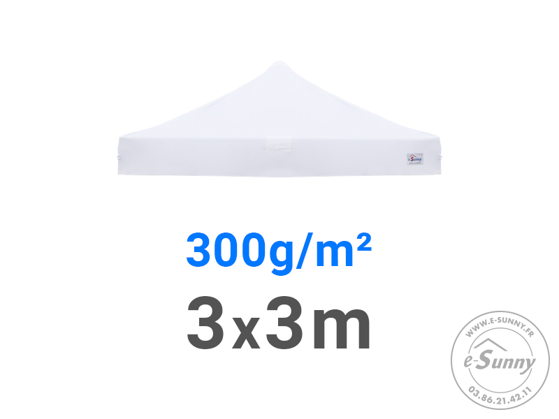 Bâche de toit blanche en polyester pour barnum 3 x 3 m