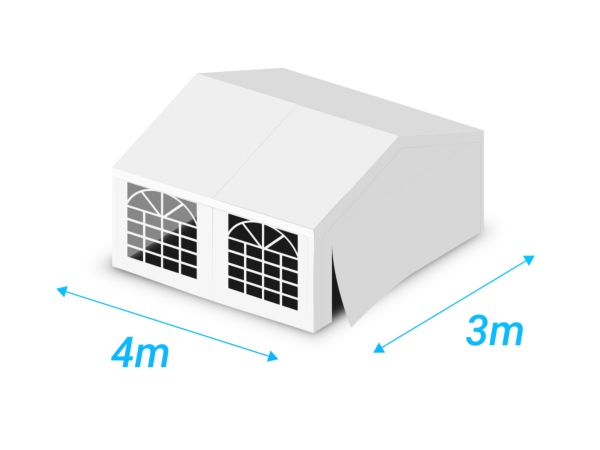 Tente de Réception 3X4M - PVC 480g/m² - Tube 38mm Acier Galvanisé