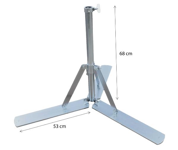 Pied de parasol de marché télescopique 2.5 x 3M