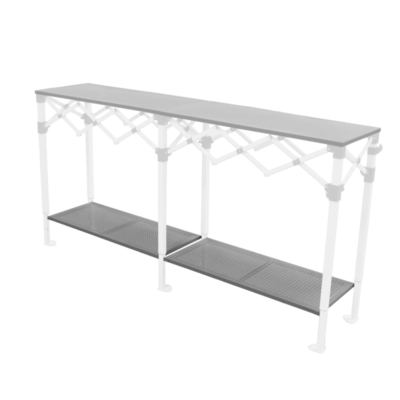 Lot de plateaux bas pour comptoir acier de largeur 40cm