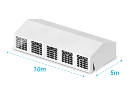 Tente de Réception 5X10M - PVC 480g/m² - Tube 38mm Acier Galvanisé