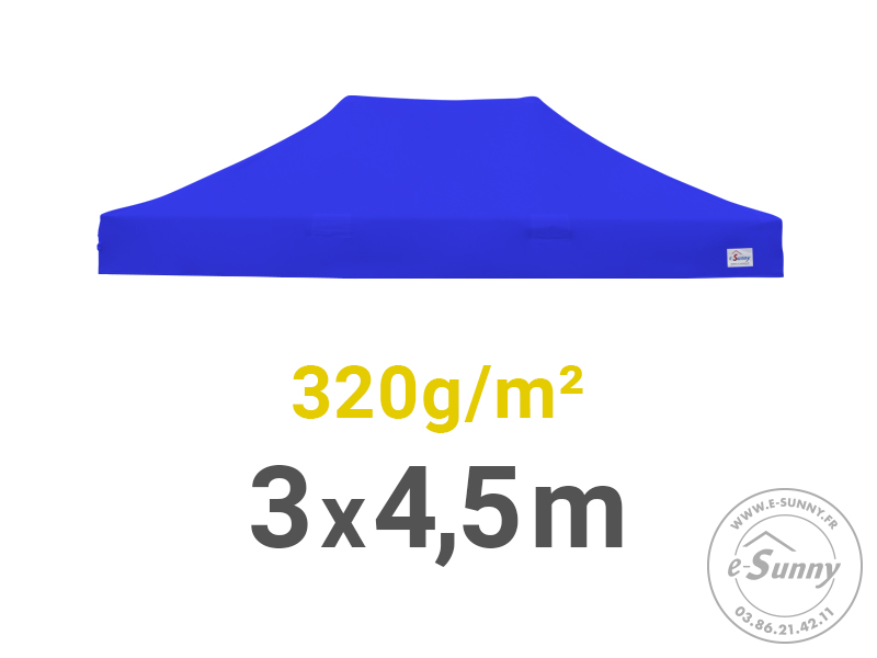 Bâche de toit 320g/m² rechange pour barnum pliant 3x4.5m