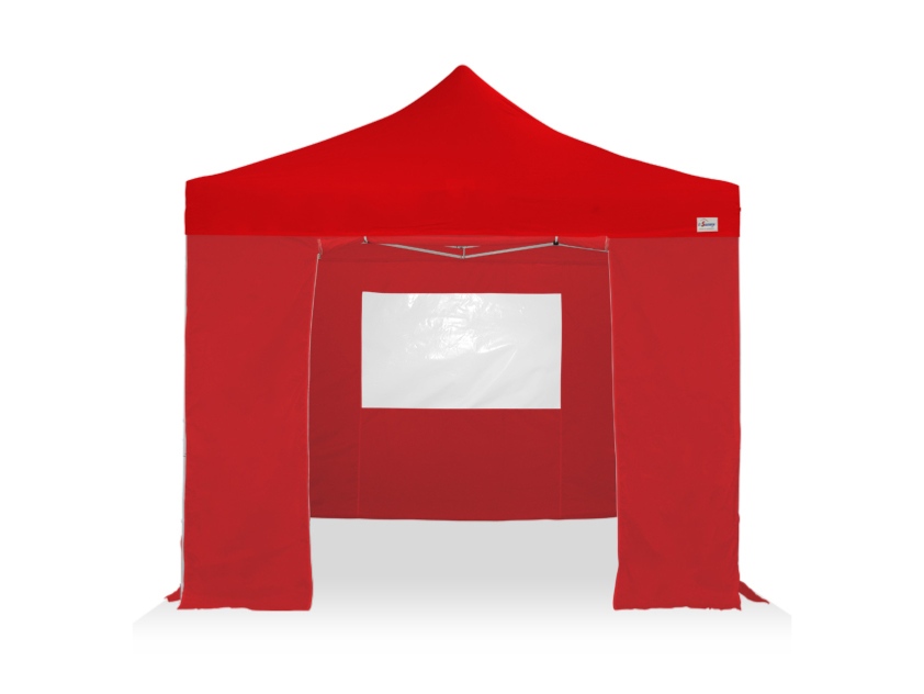 Barnum pliant 3x3m Rouge 30mm + Pack 4 bâches latérales