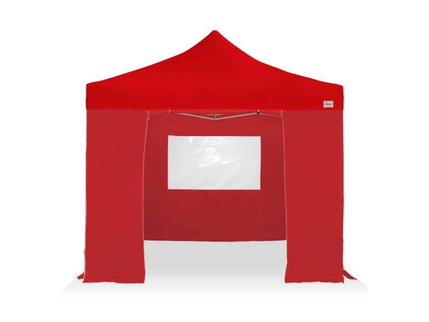 Barnum pliant 30mm - 3x3m + Pack bâches latérales Rouge