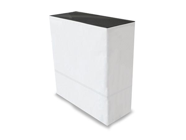 Table Comptoir Pliant Plateau Acier 1m X 40cm avec Jupe Blanche