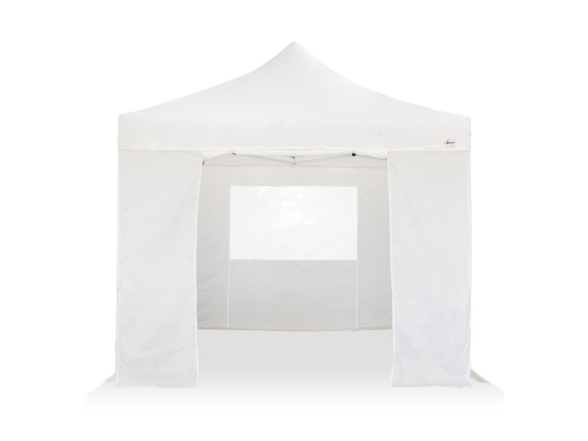 Barnum pliant 30mm - 3x3m + Pack bâches latérales Blanc