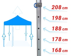 Tente Pliante bâche 320g/m² tube 45mm ALU 3X3M