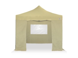 Barnum pliant 30mm - 2x2m + Pack bâches latérales BEIGE