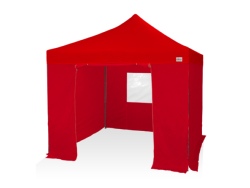 Barnum pliant 30mm - 2x2m + Pack bâches latérales ROUGE