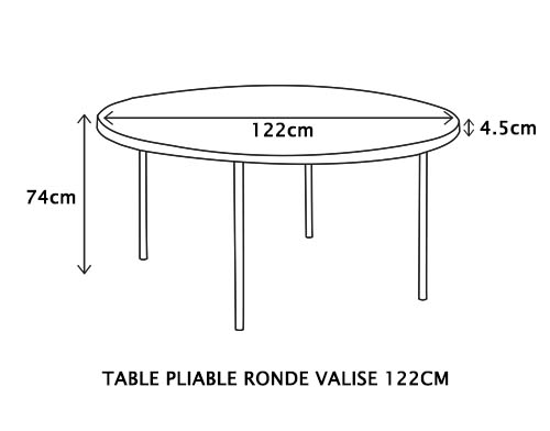 Table pliante Ronde, diamètre 122cm