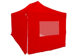 Barnum pliant 30mm - 3x4.5m + Pack bâches latérales Rouge