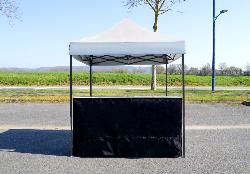 Table Comptoir Pliant Plateau Acier 2m X 70cm avec Jupe Noire