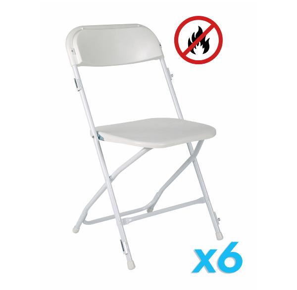 Chaise pliante blanche Harmonie M2 - lot de 6 pièces