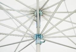 Parasol de marché télescopique 2.5 x 3M Blanc