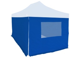 Barnum pliant 30mm - 3x4.5m + Pack bâches latérales Bleu 