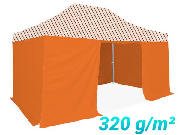 Pack Latéral 4 cotés 3x4.5m 320g/m² | 3 pleines + 1 porte 