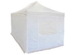 Barnum pliant 30mm - 3x4.5m + Pack bâches latérales Blanc