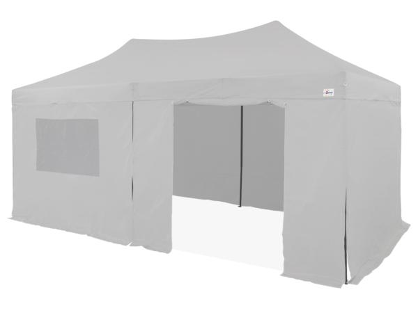 Barnum pliant 30mm - 3x6m + Pack bâches latérales Gris