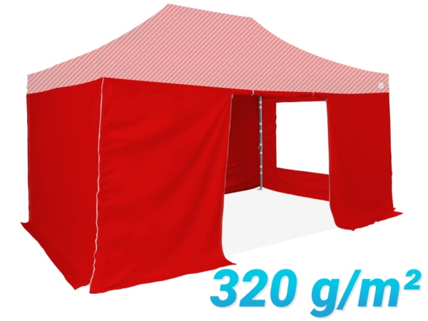 Pack Latéral 4 cotés 3x4.5m 320g/m² | 1 Porte/1 Fenêtre/2 Pleines 