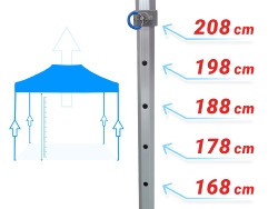 Tente Pliante 2x3m Alu 45mm - Bâche 400g/m² 