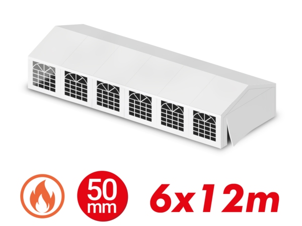 Tente de Réception PVC Premium+ Tube 50mm 6x12m