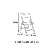 Chaise Pliante lot de 6 pièces