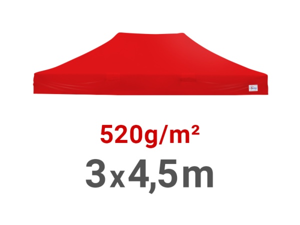 Bâche de toit 520g/m² rechange pour barnum pliant 3x4.5m