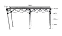 Table Comptoir Pliant Plateau Acier 2m X 40cm