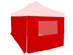 Bâches latérales 160g/m² Polyester Oxford 4 côtés 3x4,5M Rouge