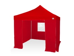 Barnum pliant 30mm - 3x3m + Pack bâches latérales Rouge