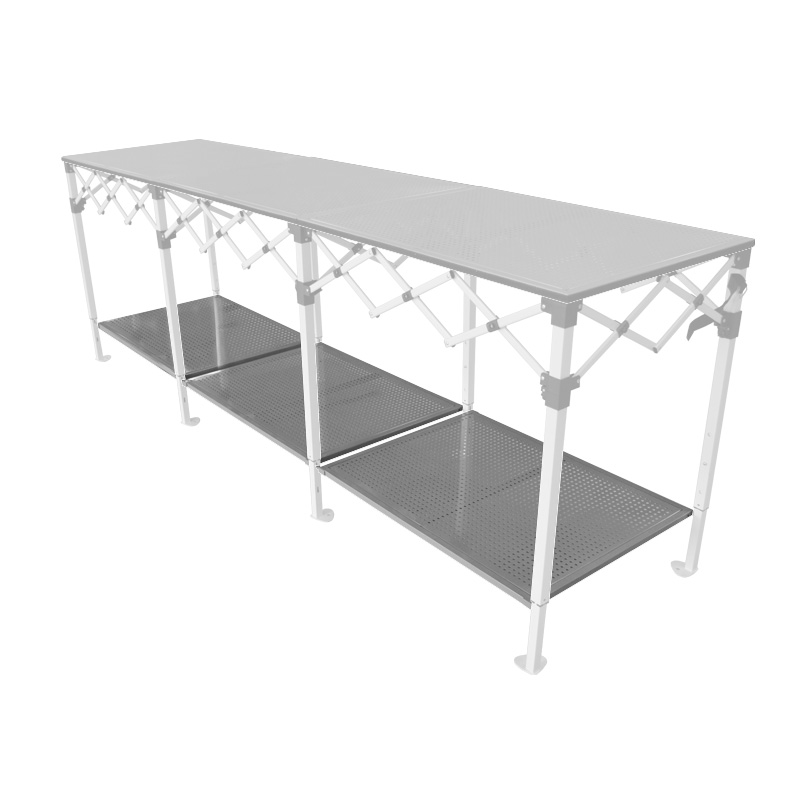 Lot de plateaux bas pour comptoir acier 70 cm