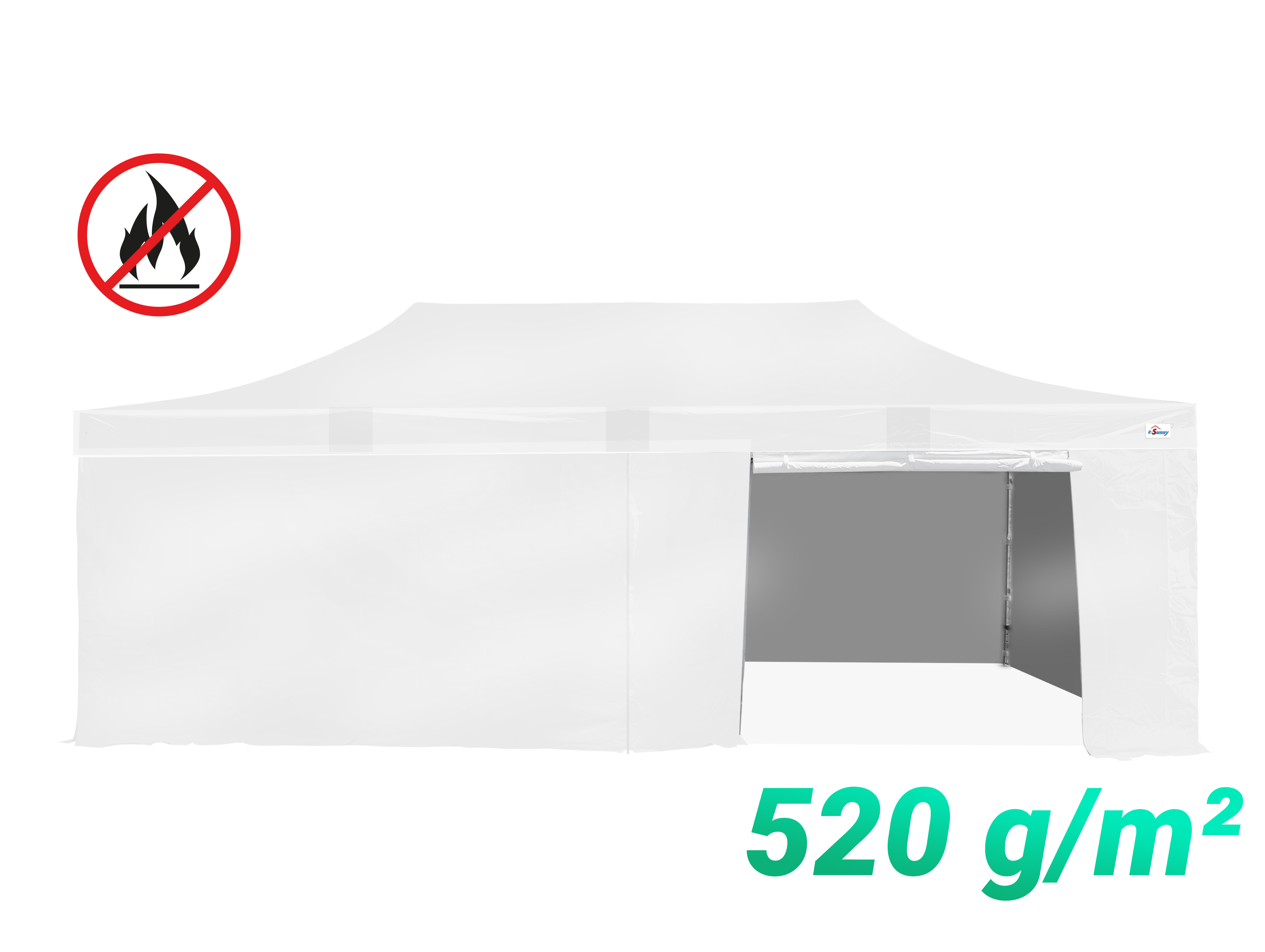 Tente Pliante Aluminium 55mm 4x8m + Pack latéral avec fermeture 
