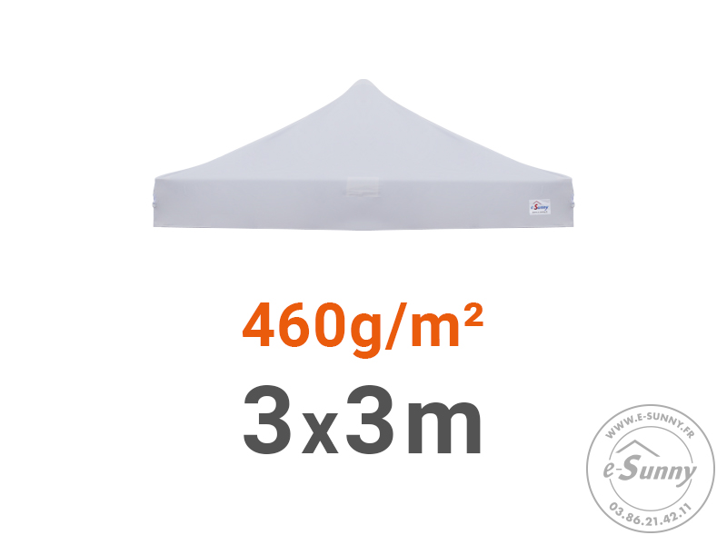 Bâche de toit 460g/m² rechange pour barnum pliant 3x3 Gris
