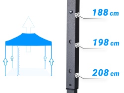 Barnum pliant Acier 30mm - 2x3m avec Pack bâches latérales