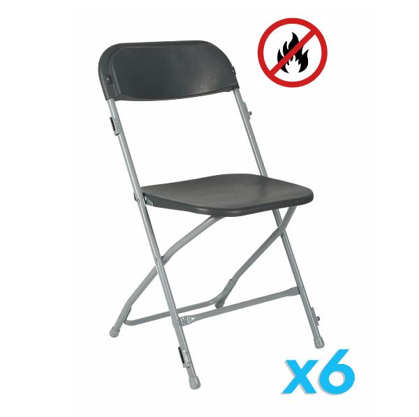 Chaise pliante grise Harmonie M2 - lot de 6 pièces