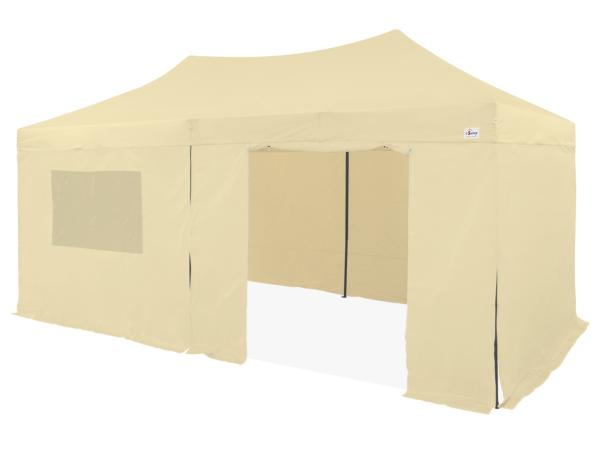 Barnum pliant 30mm - 3x6m + Pack bâches latérales Beige